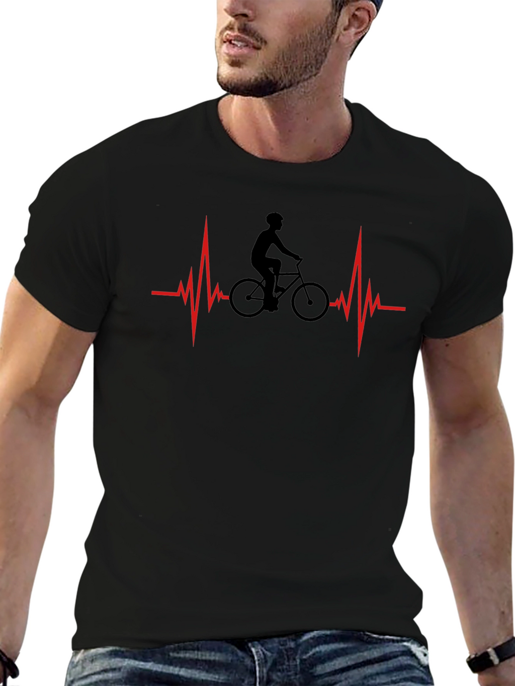 Cyclist Heartbeat Graphic Tee