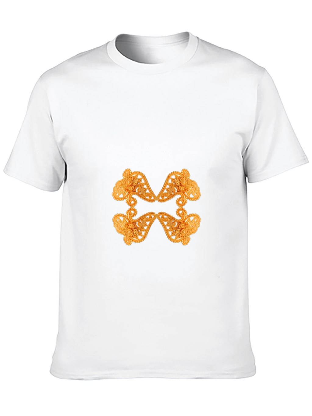 Ornate Gold Pattern Black T-Shirt