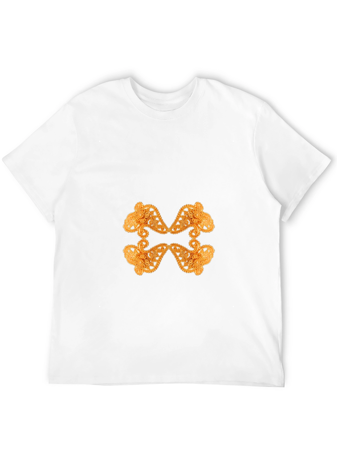 Ornate Gold Pattern Black T-Shirt