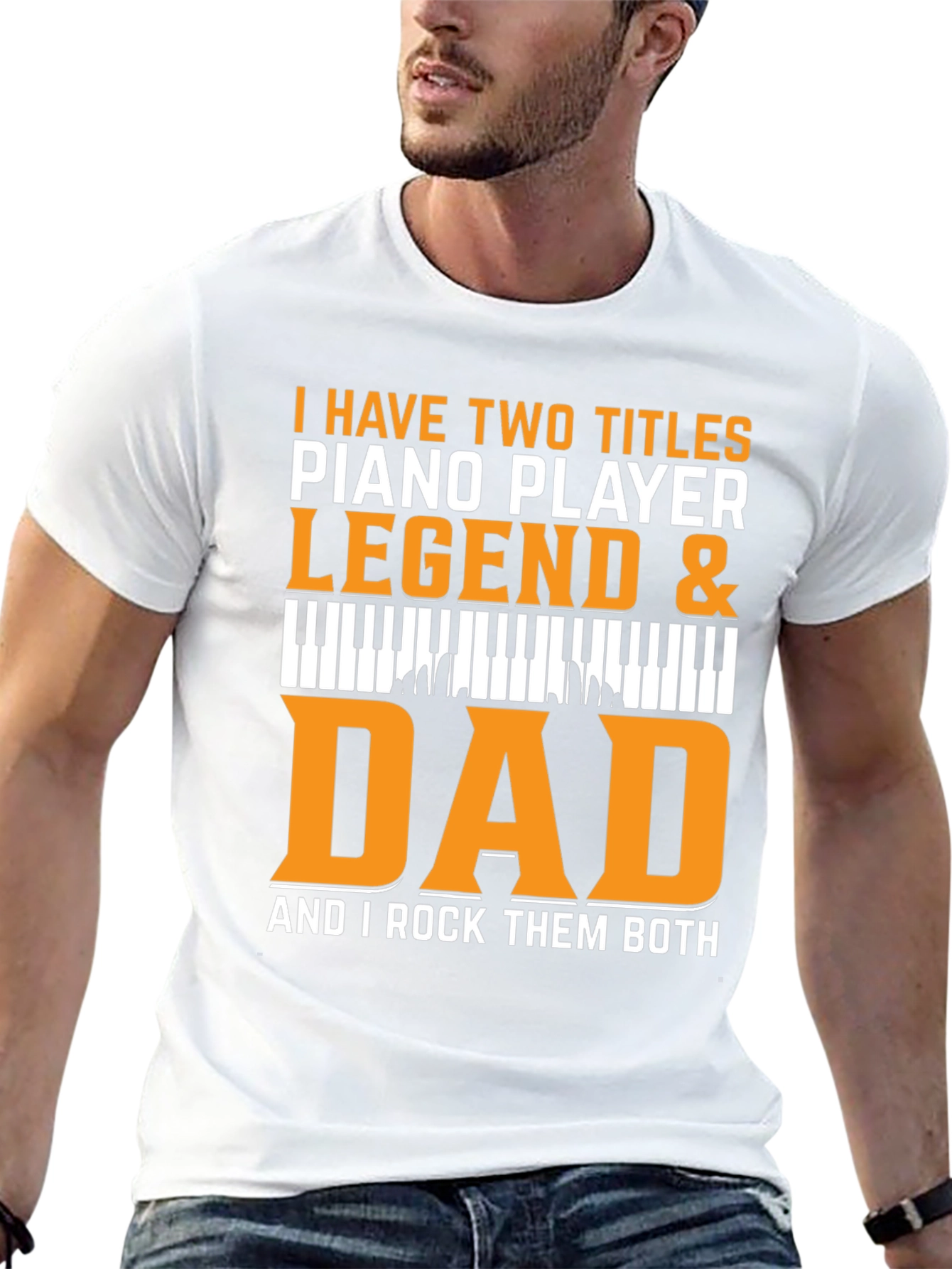 Piano Player Dad Legend Black T-Shirt