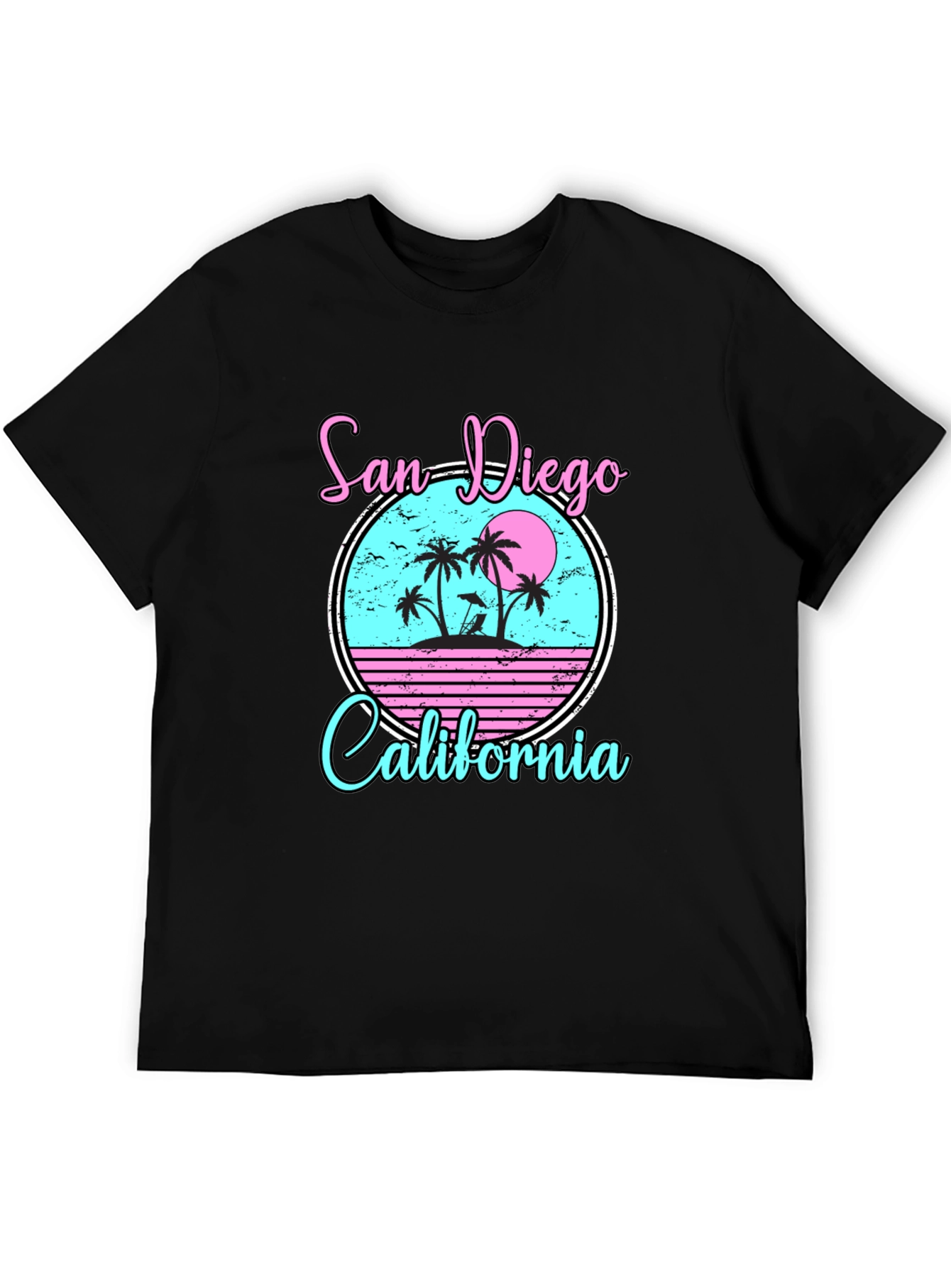 San Diego California Graphic T-Shirt - Retro Beach Design