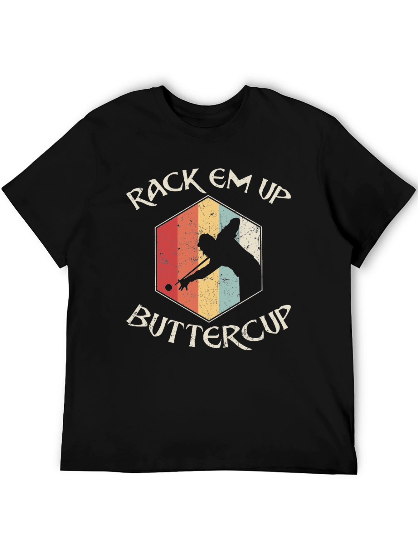 Rack Em Up Buttercup Retro Billiards T-Shirt