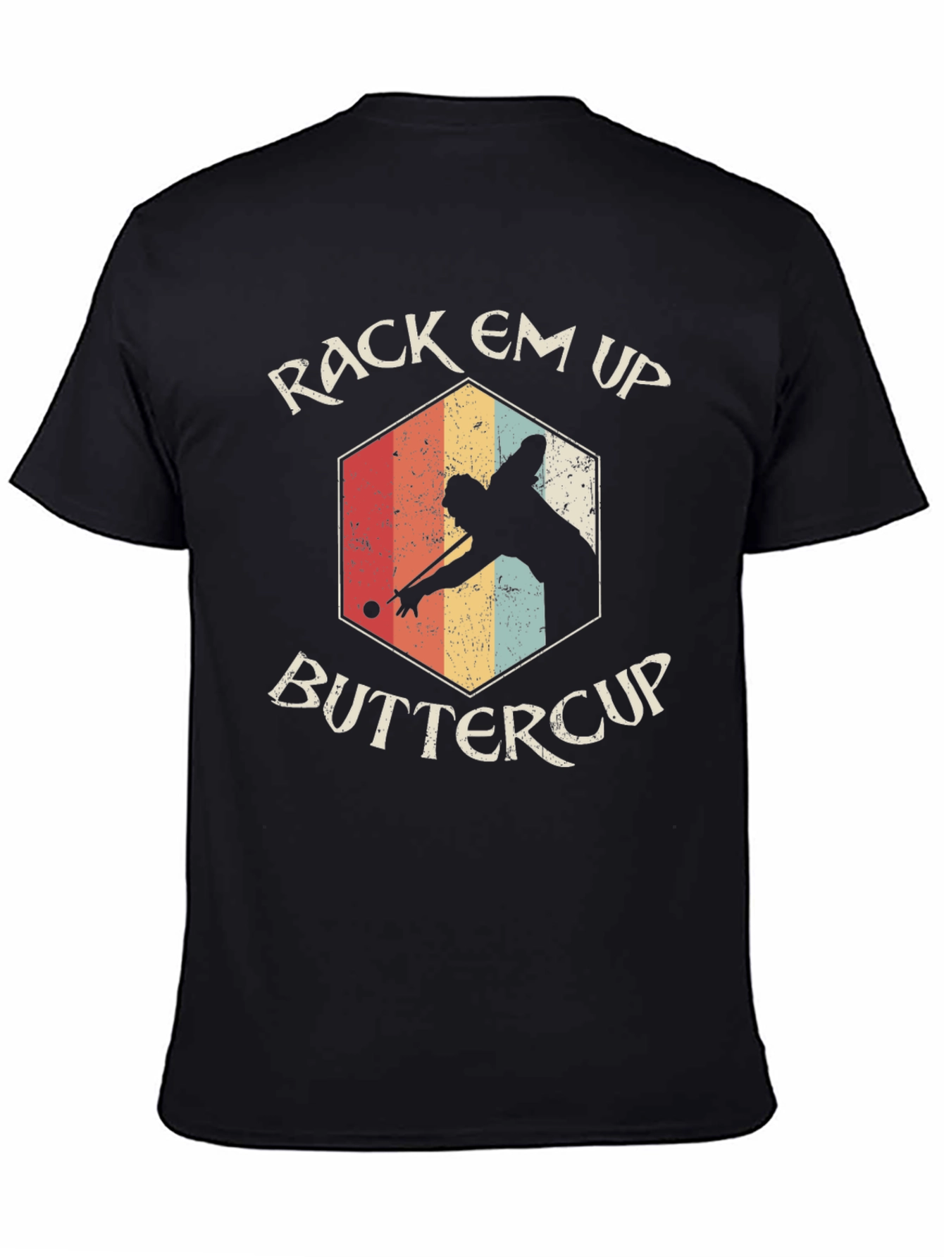 Rack Em Up Buttercup Retro Billiards T-Shirt