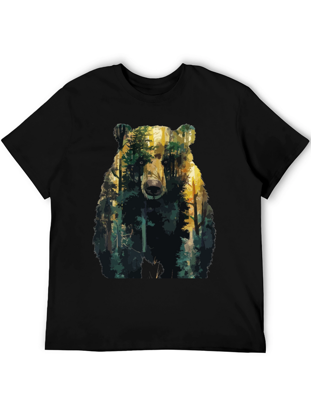 Bear Forest Graphic T-Shirt - Nature Inspired Tee