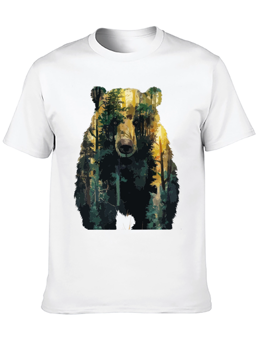 Bear Forest Graphic T-Shirt - Nature Inspired Tee