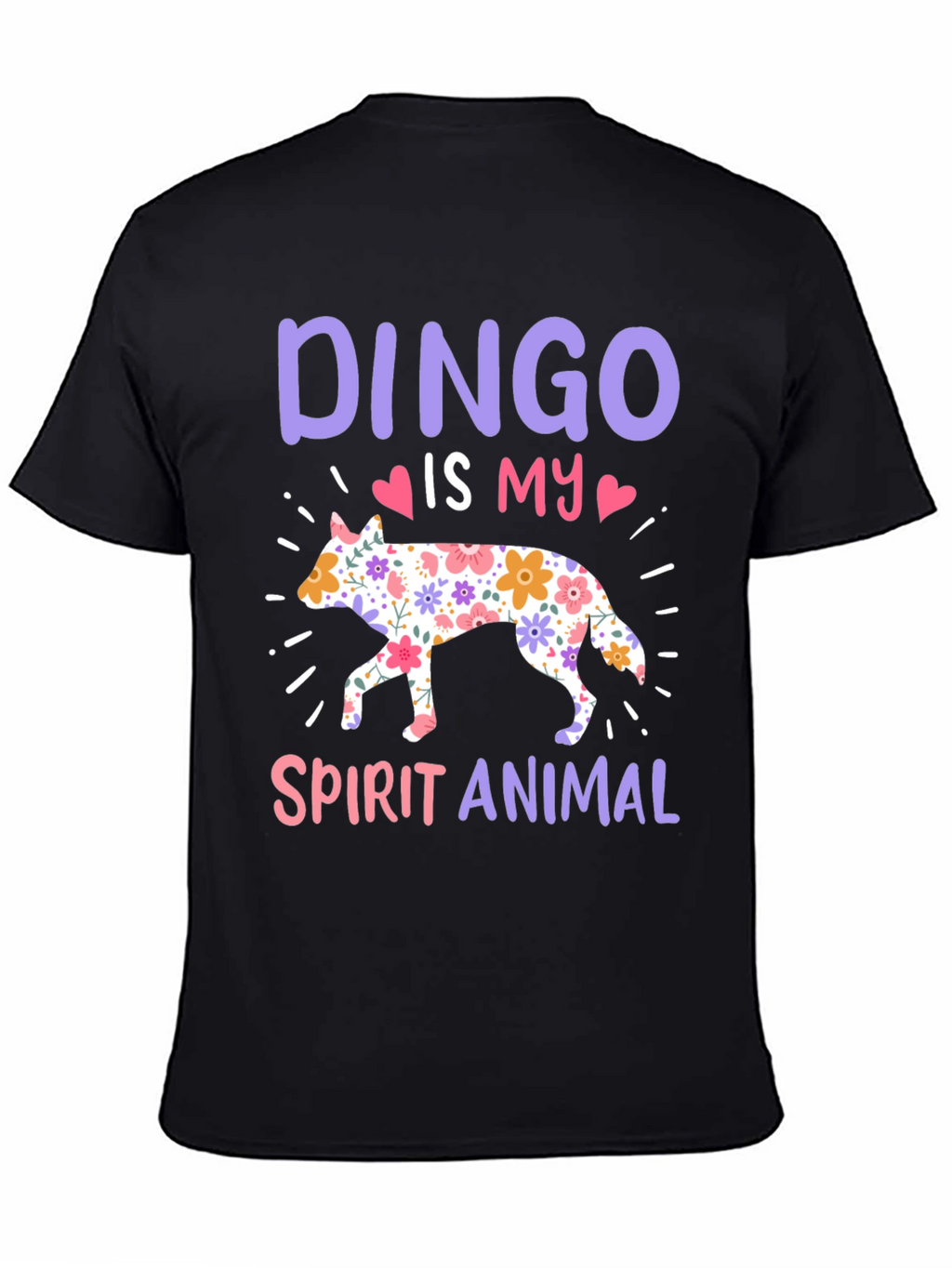 Dingo Spirit Animal Floral Design T-Shirt