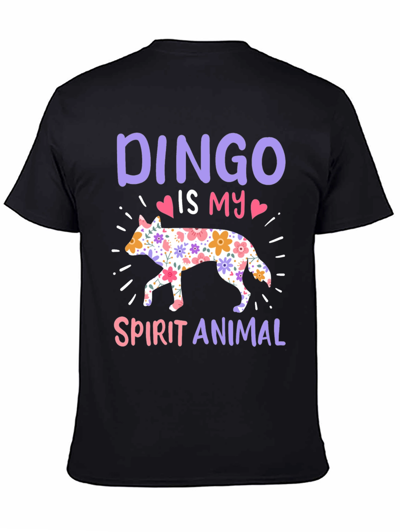 Dingo Spirit Animal Floral Design T-Shirt
