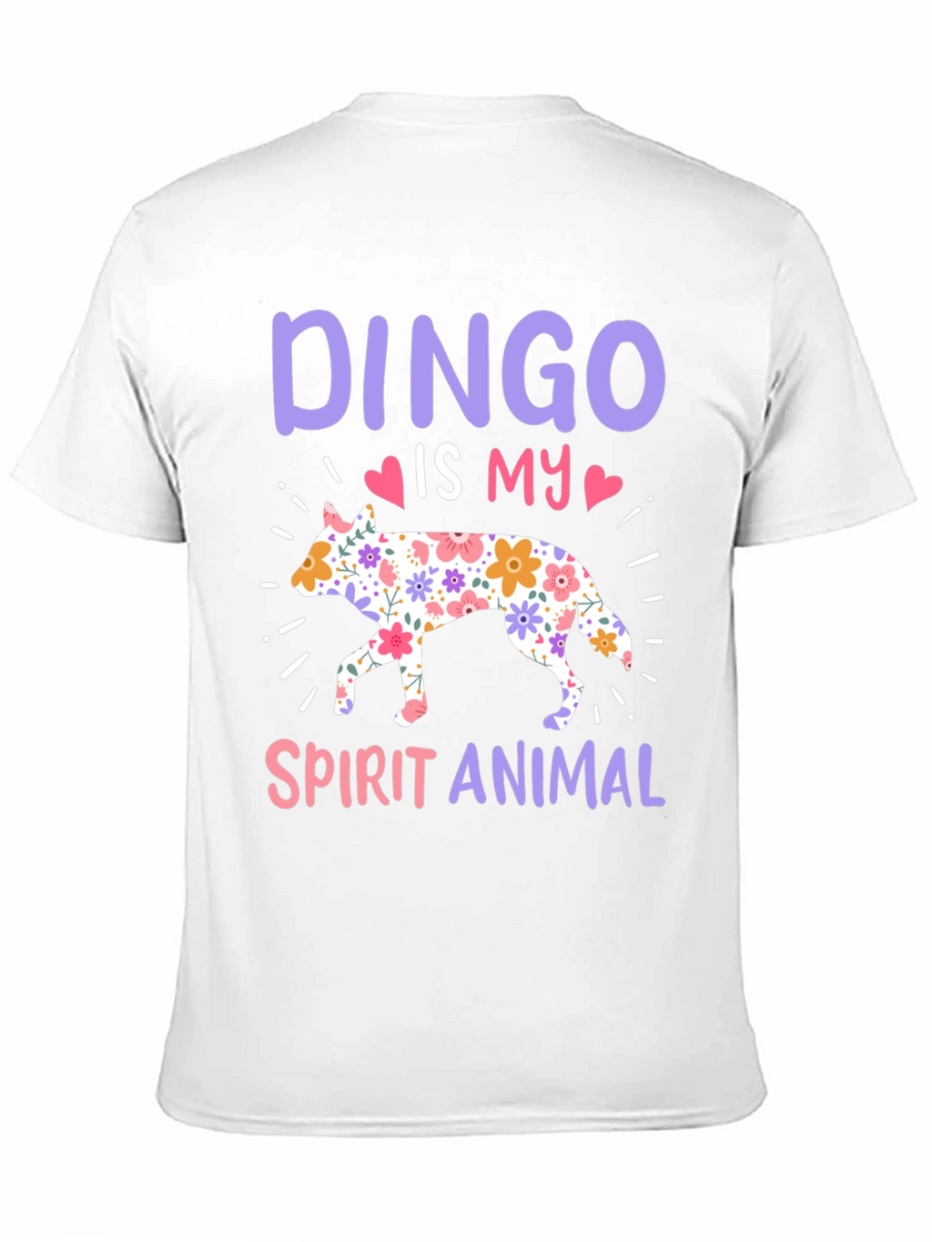Dingo Spirit Animal Floral Design T-Shirt