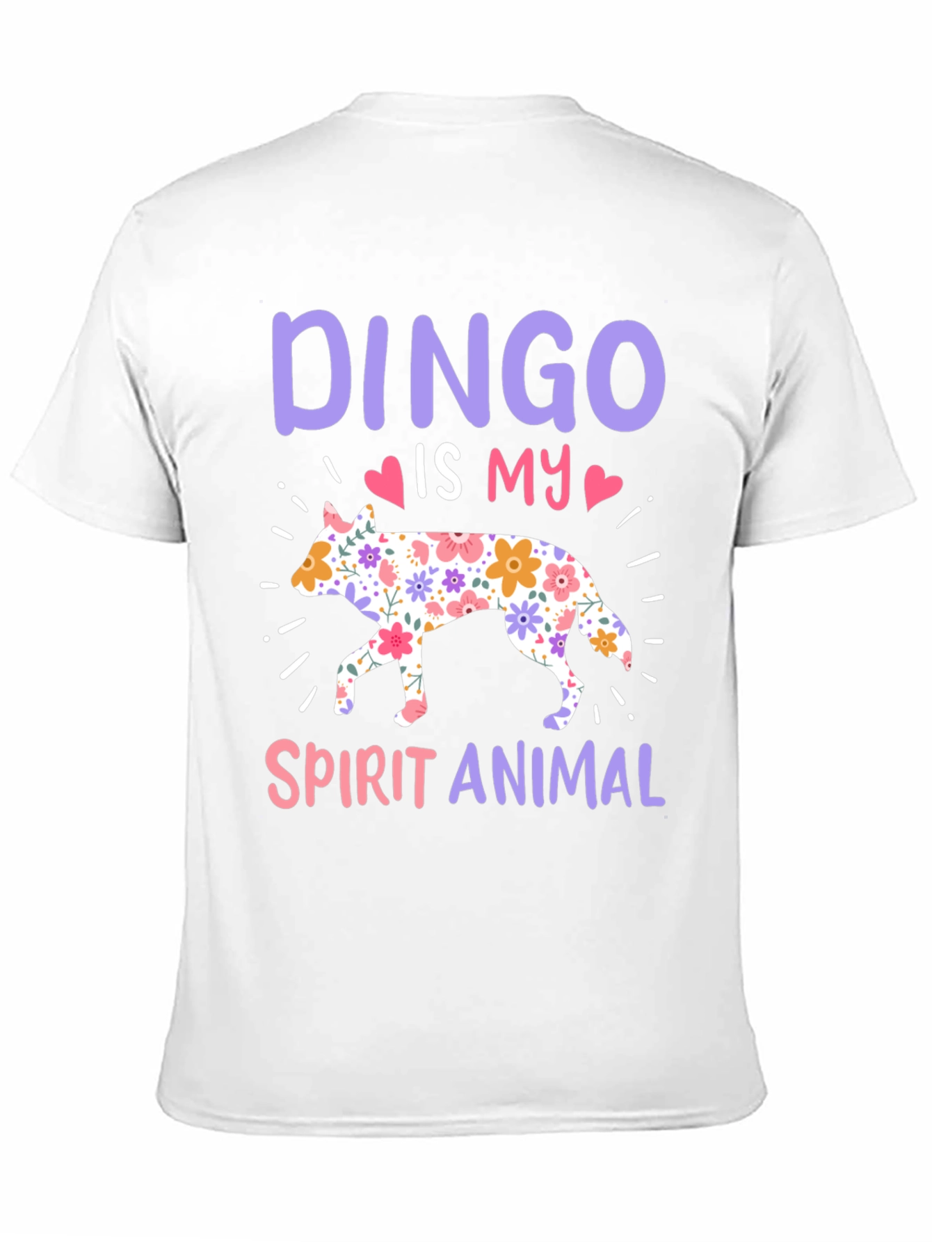 Dingo Spirit Animal Floral Design T-Shirt