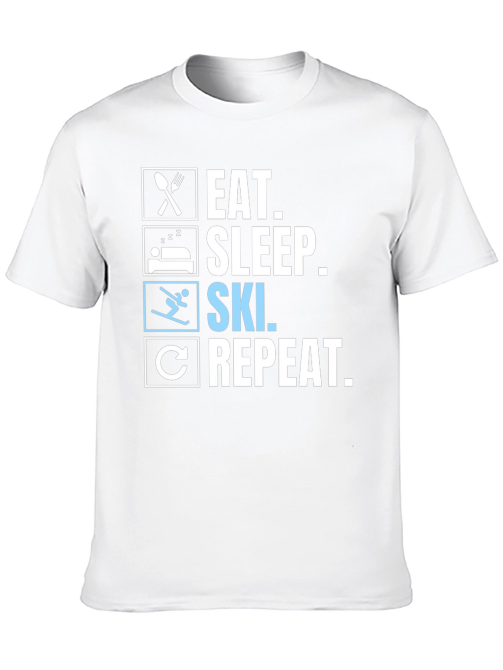 Eat Sleep Ski Repeat Black T-Shirt