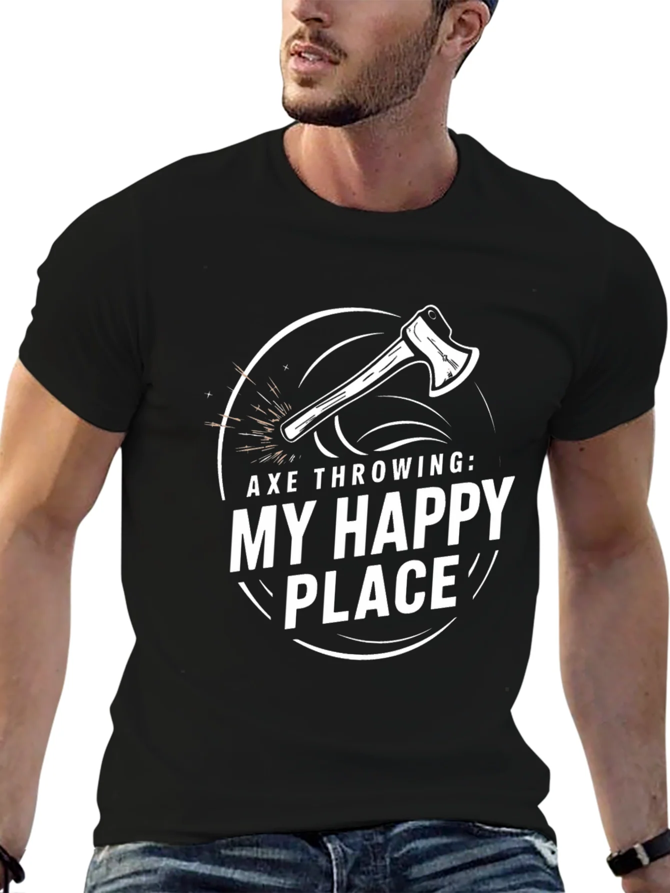 Axe Throwing: My Happy Place Graphic T-Shirt