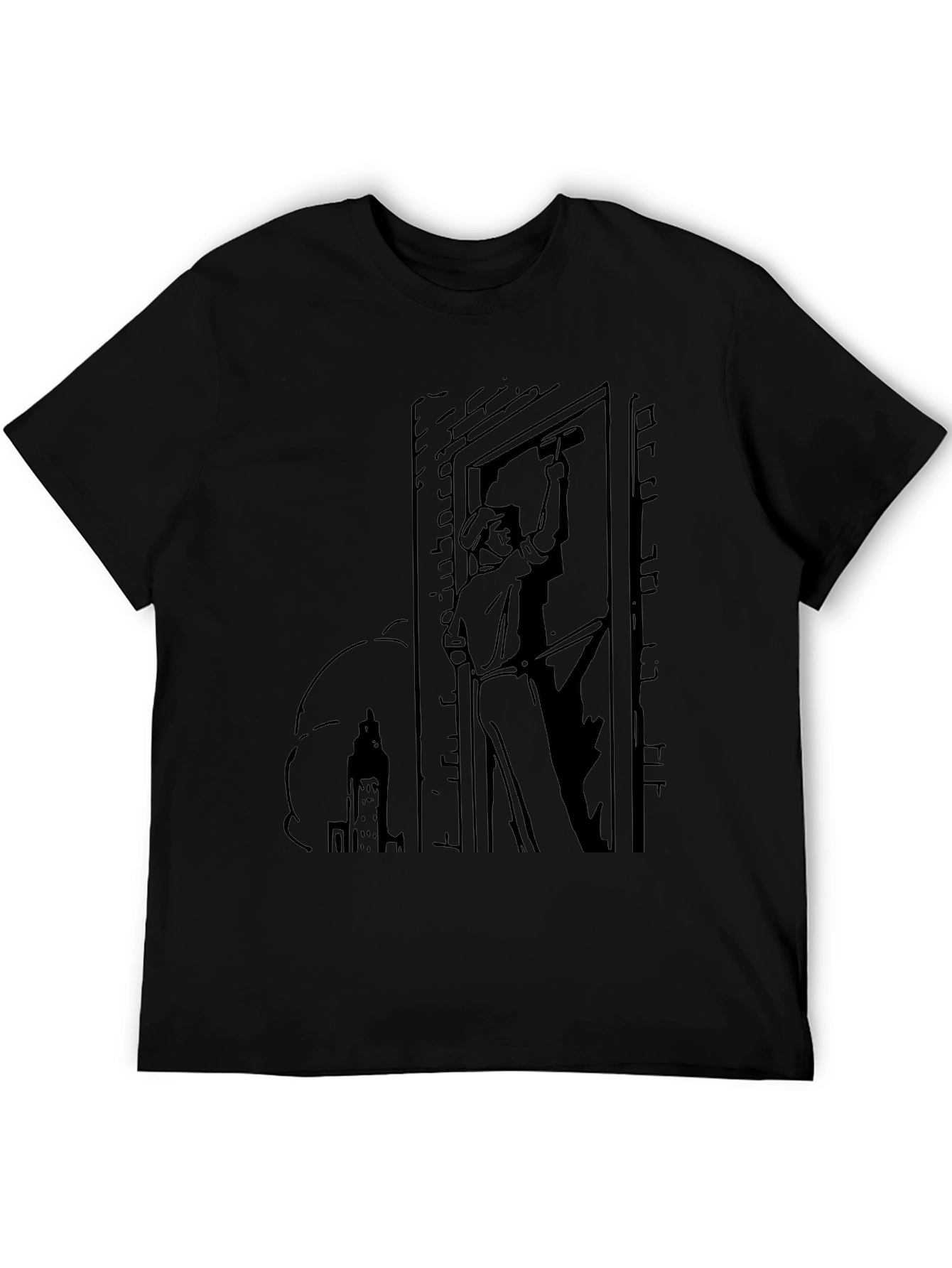 Worker Graphic Tee - Black Cotton Blend