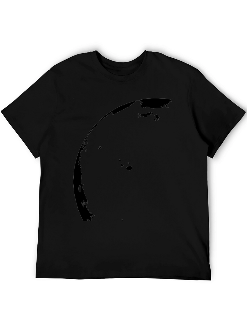 Black Graphic Tee - Curved Design Mens Casual Shirt