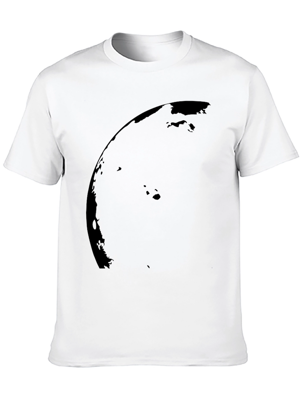 Black Graphic Tee - Curved Design Mens Casual Shirt