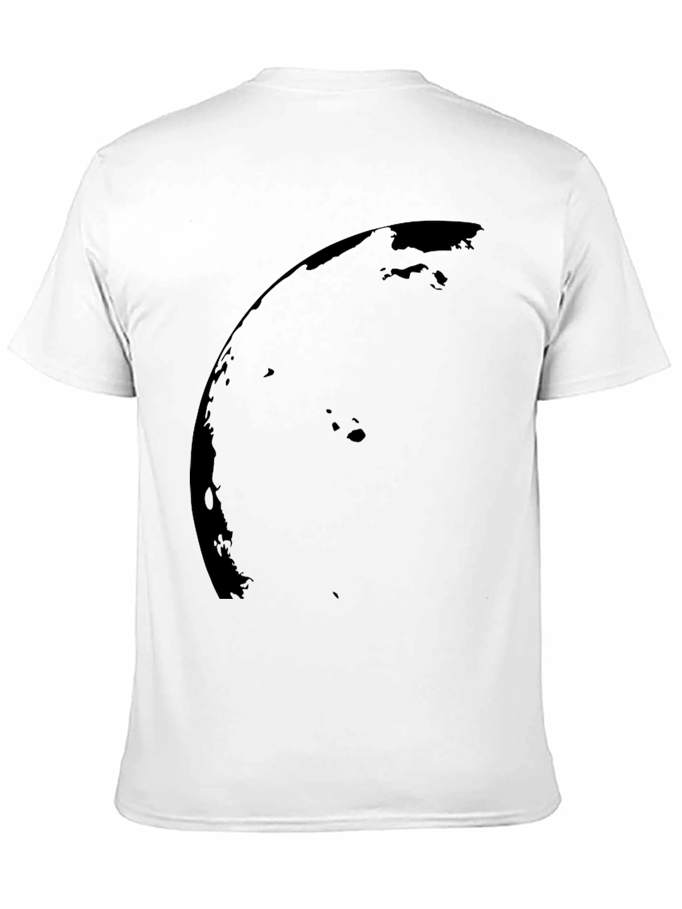 Black Graphic Tee - Curved Design Mens Casual Shirt