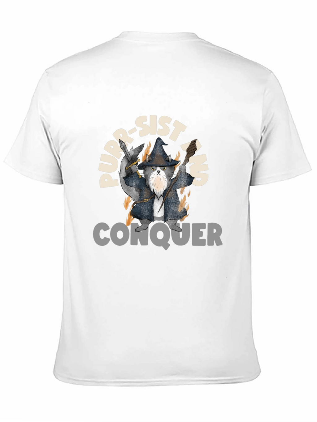 Purr-Sist and Conquer Black T-Shirt