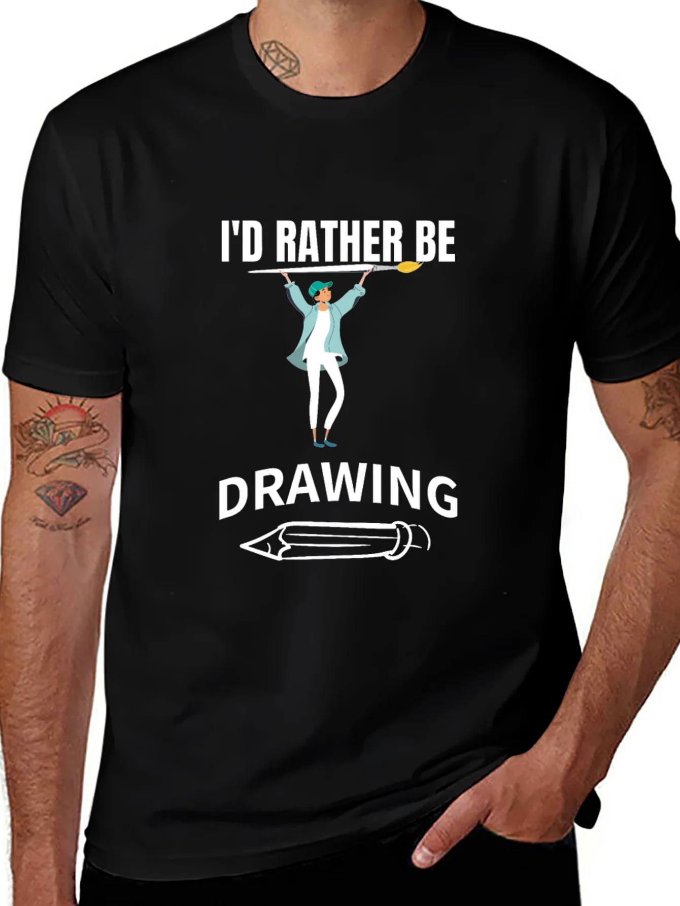 Id Rather Be Drawing T-Shirt