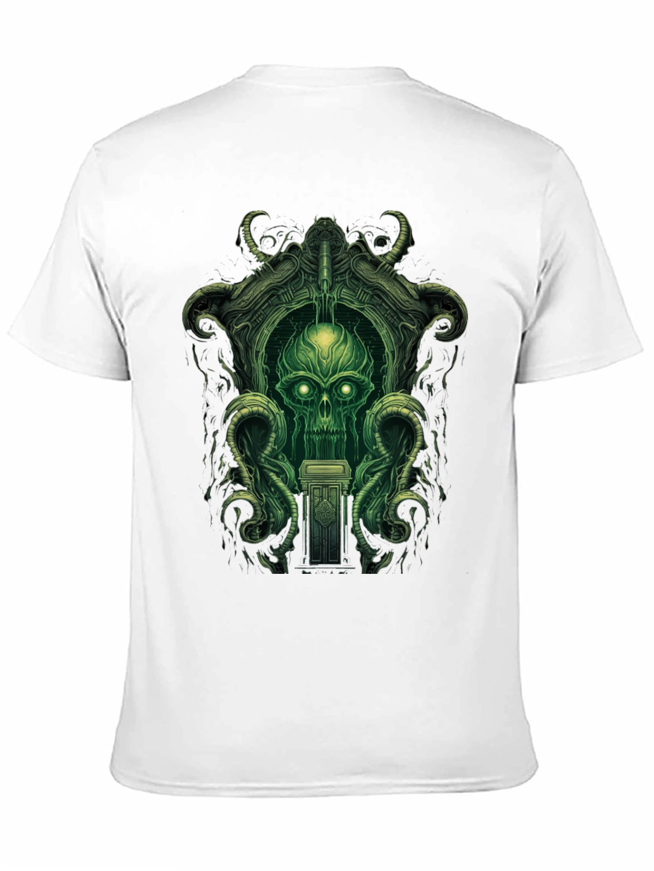 Eerie Green Skull Graphic Tee