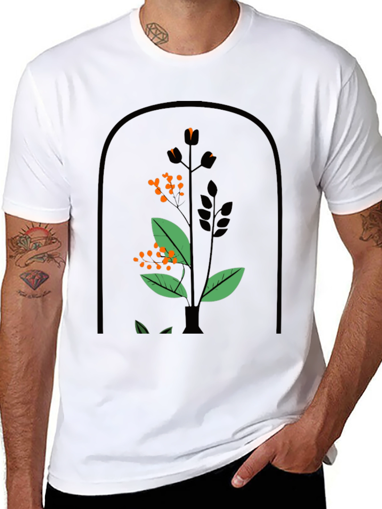 Botanical Graphic Tee - Black Unisex T-Shirt