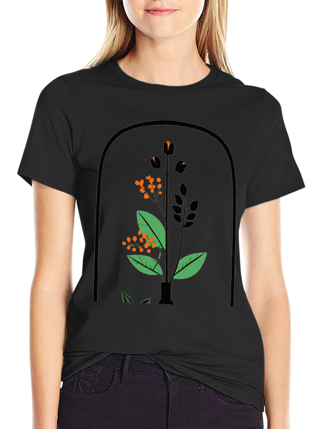 Botanical Graphic Tee - Black Unisex T-Shirt