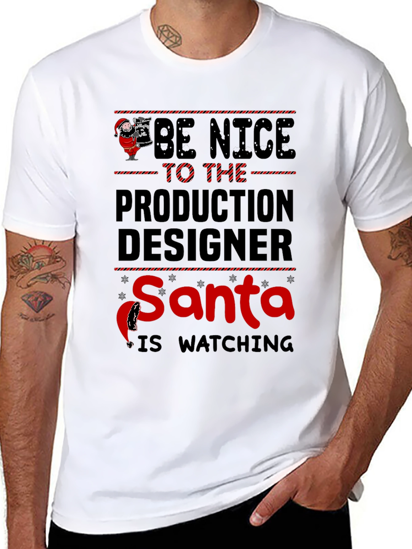 Be Nice to Production Designer Santa T-Shirt