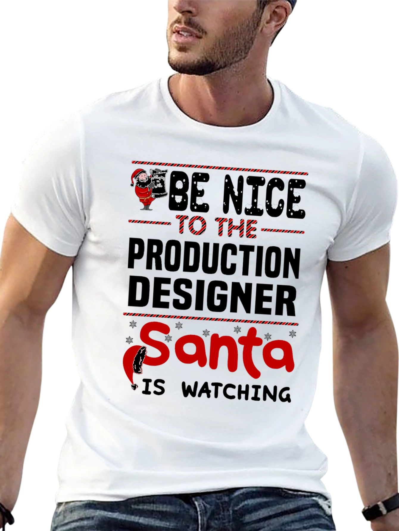 Be Nice to Production Designer Santa T-Shirt