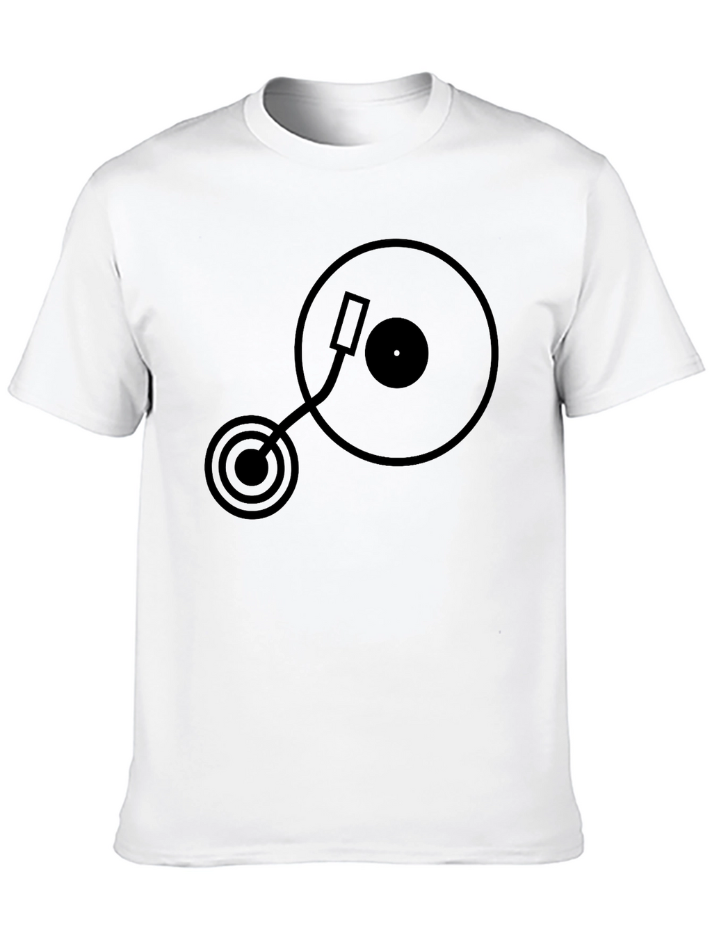 Turntable Graphic T-Shirt - Black Casual Tee
