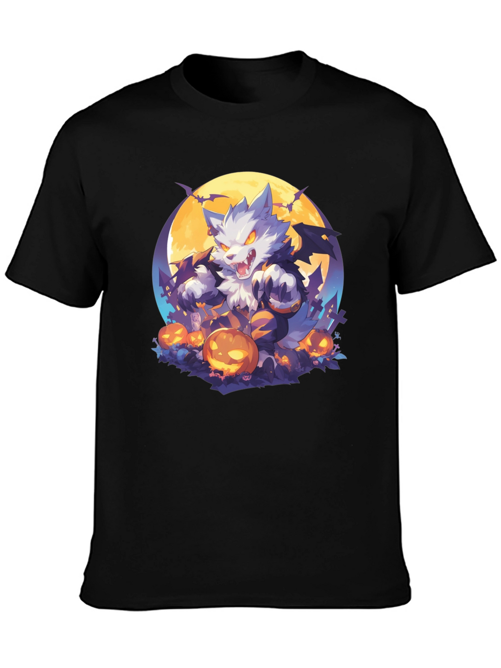 Halloween Wolf T-Shirt - Spooky Season Style