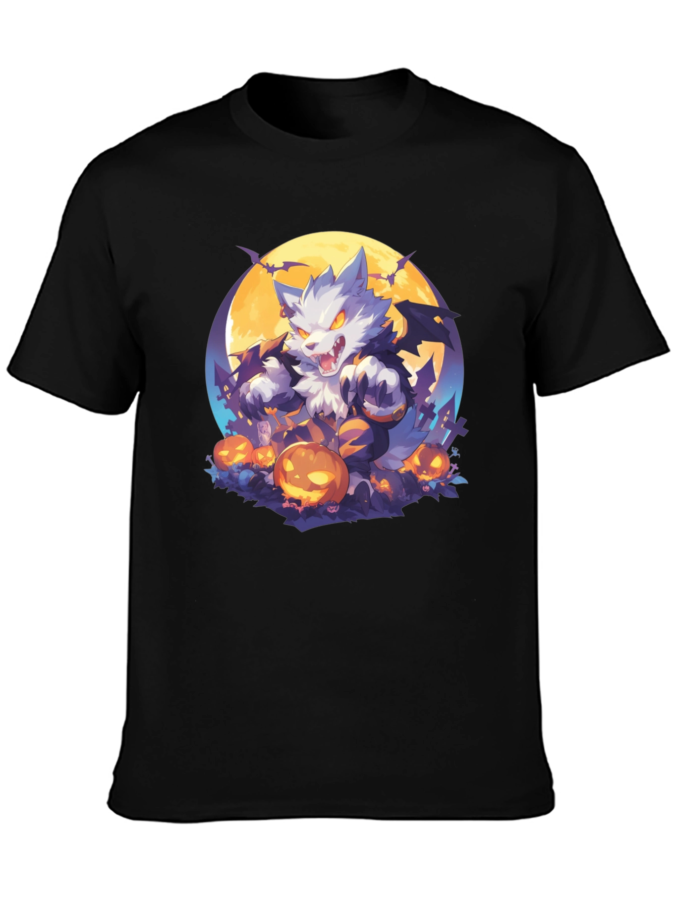 Halloween Wolf T-Shirt - Spooky Season Style