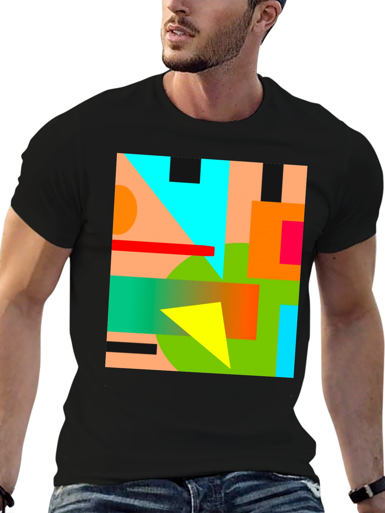 Abstract Geometric Graphic Tee - Modern Art Shirt