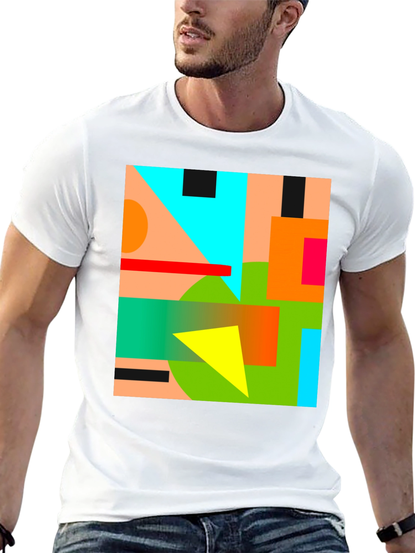 Abstract Geometric Graphic Tee - Modern Art Shirt