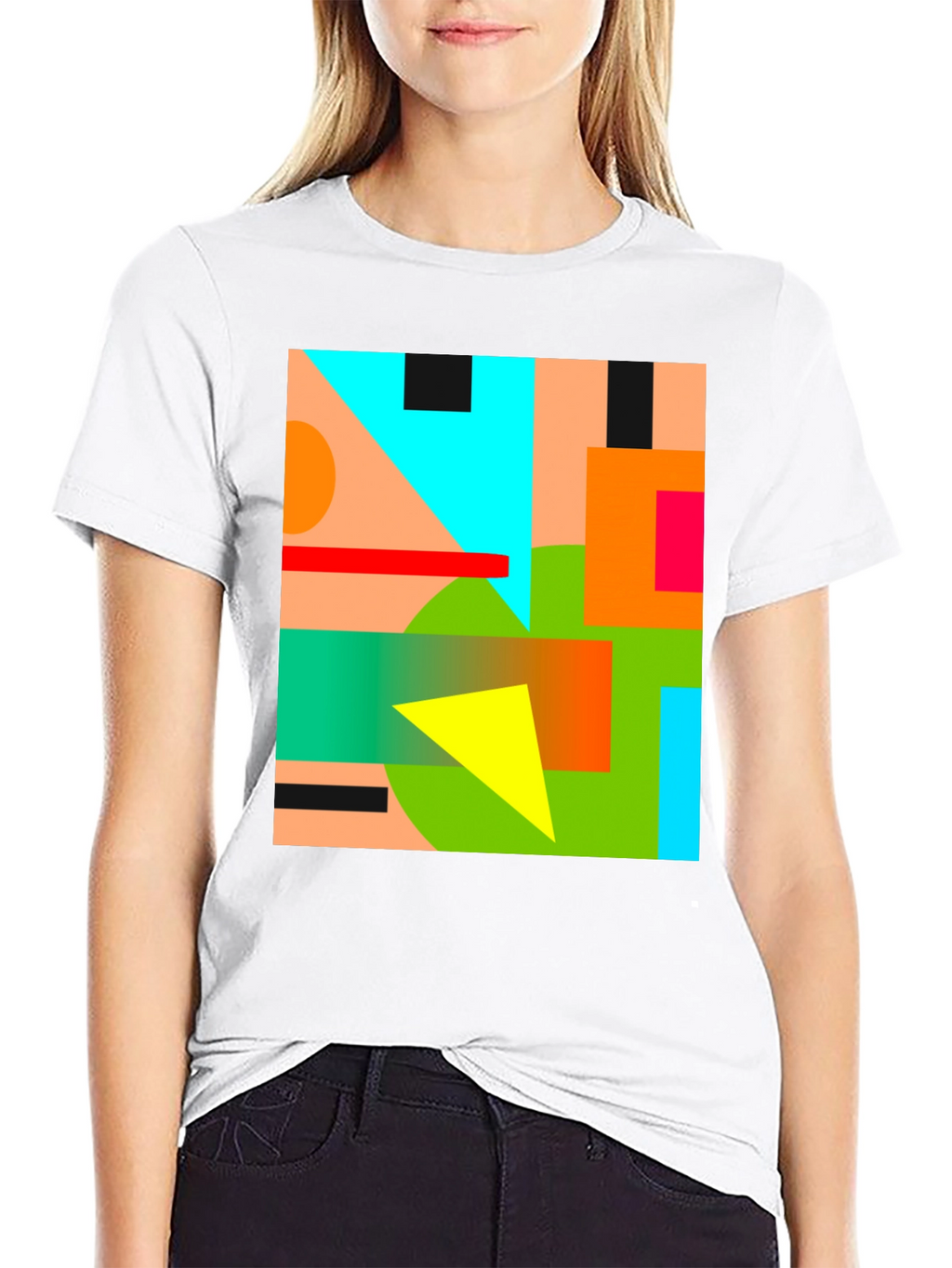 Abstract Geometric Graphic Tee - Modern Art Shirt