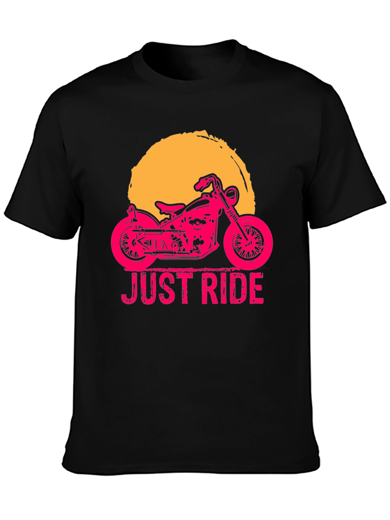 Just Ride Motorcycle Graphic Tee - Stylish Black T-Shirt