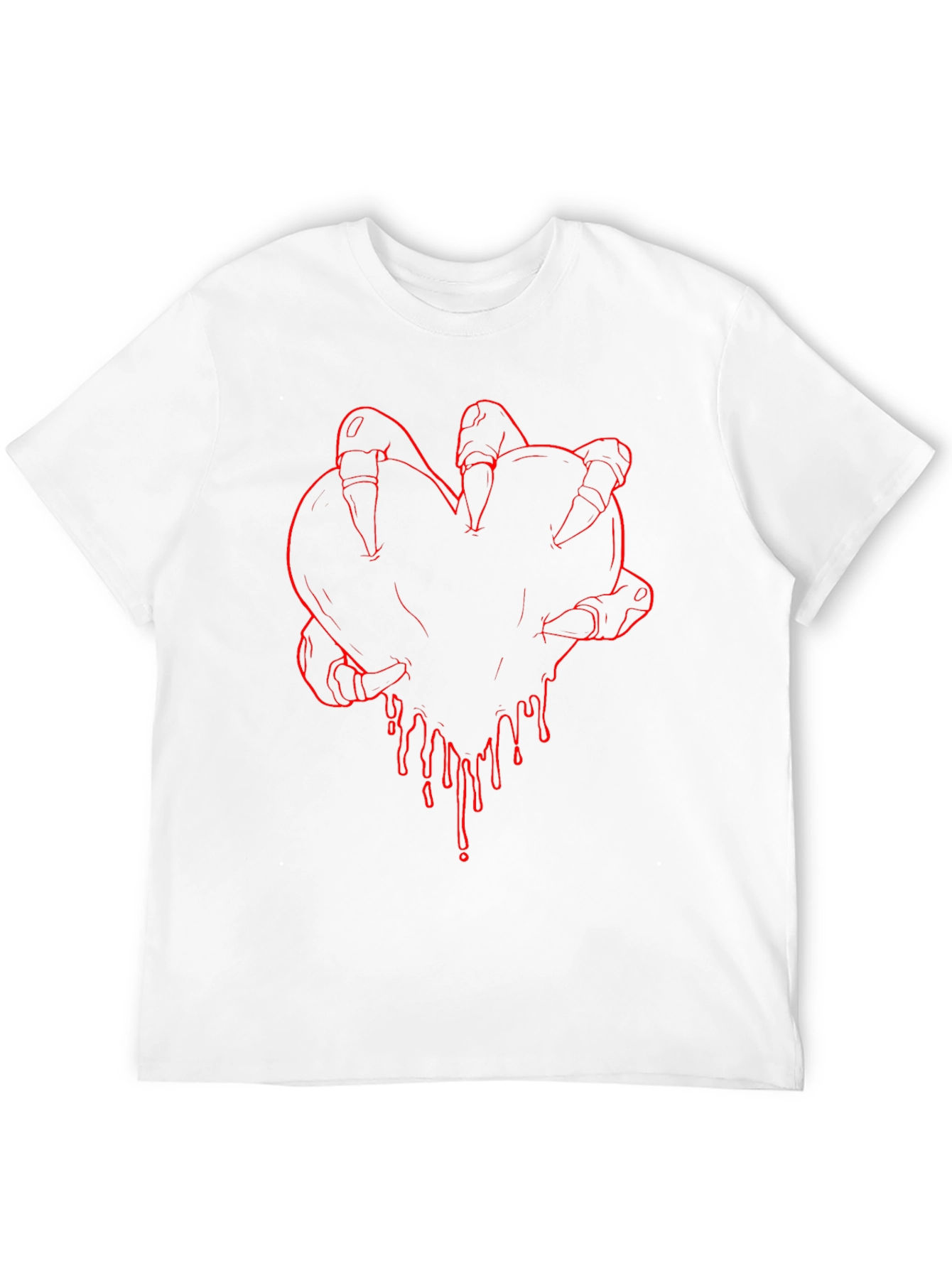Bloody Heart Claw Graphic T-Shirt - Dark Aesthetic
