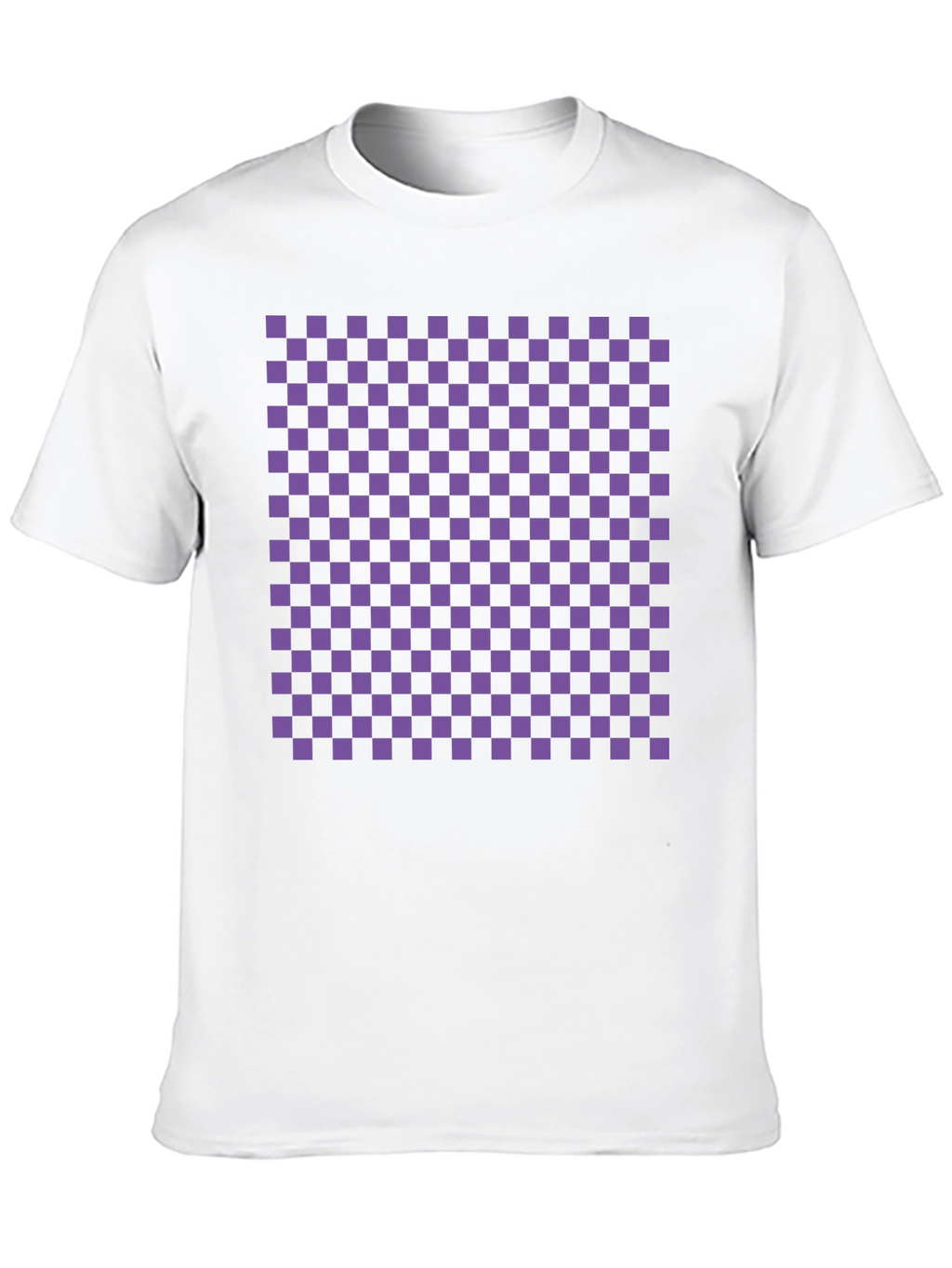 Checkerboard Tee - Black with Purple Squares