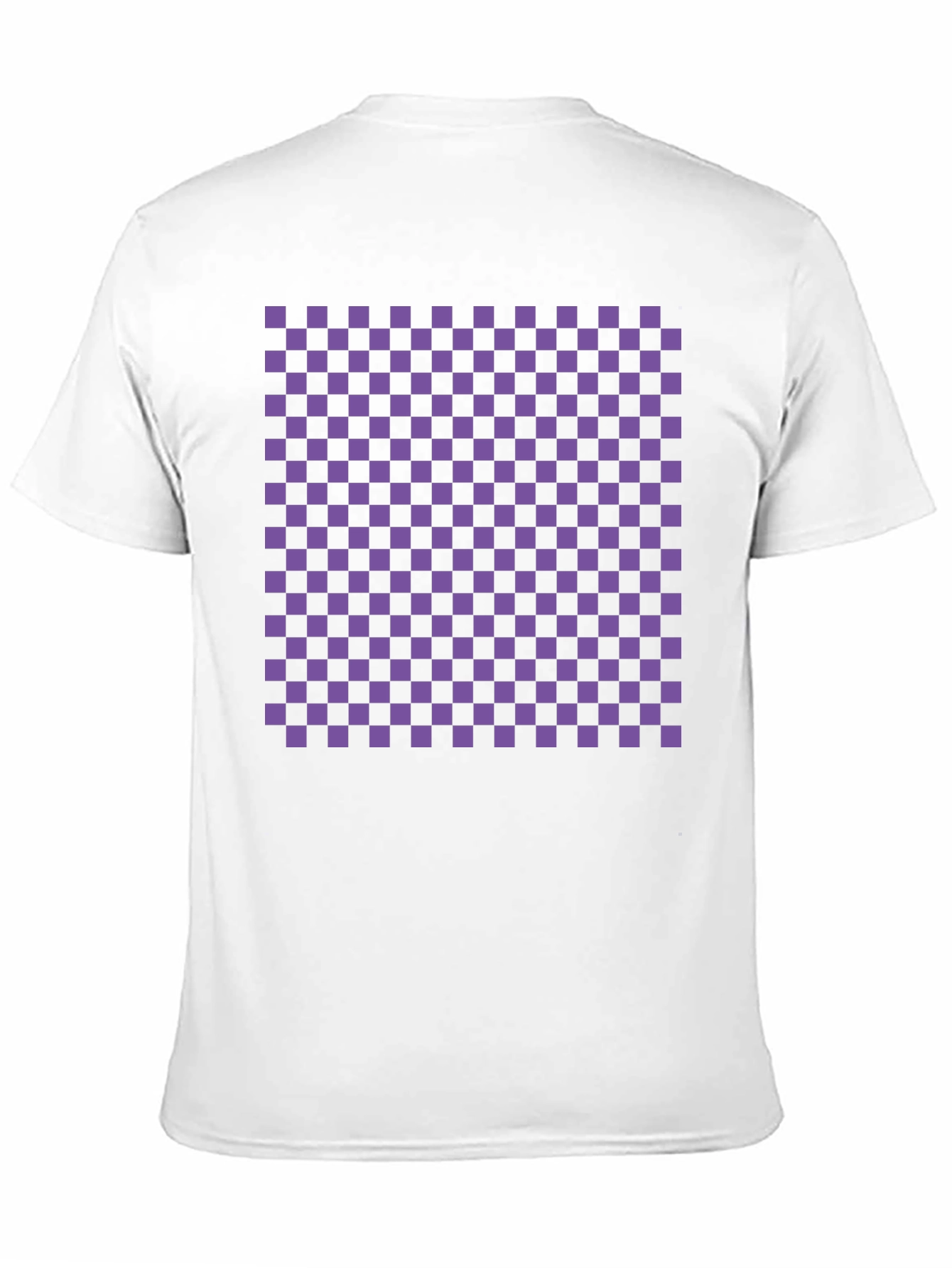 Checkerboard Tee - Black with Purple Squares