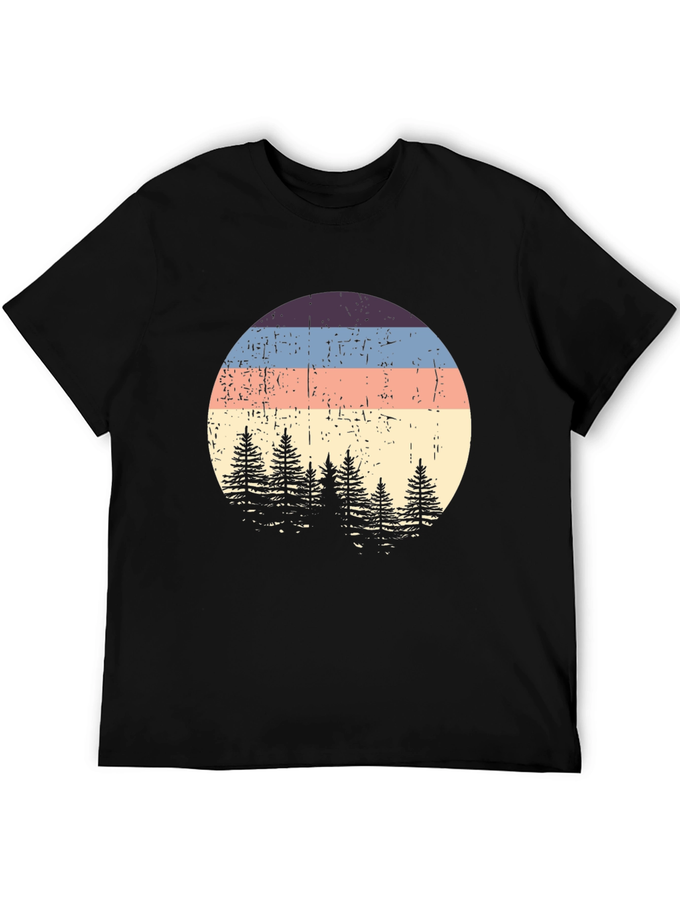 Retro Sunset Pine Tree Graphic Tee