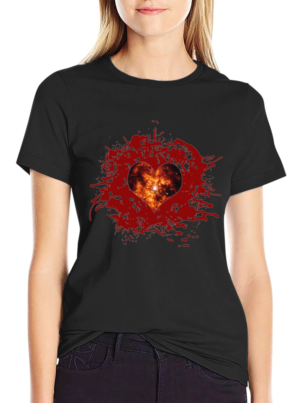 Galaxy Heart T-Shirt - Stylish Graphic Tee