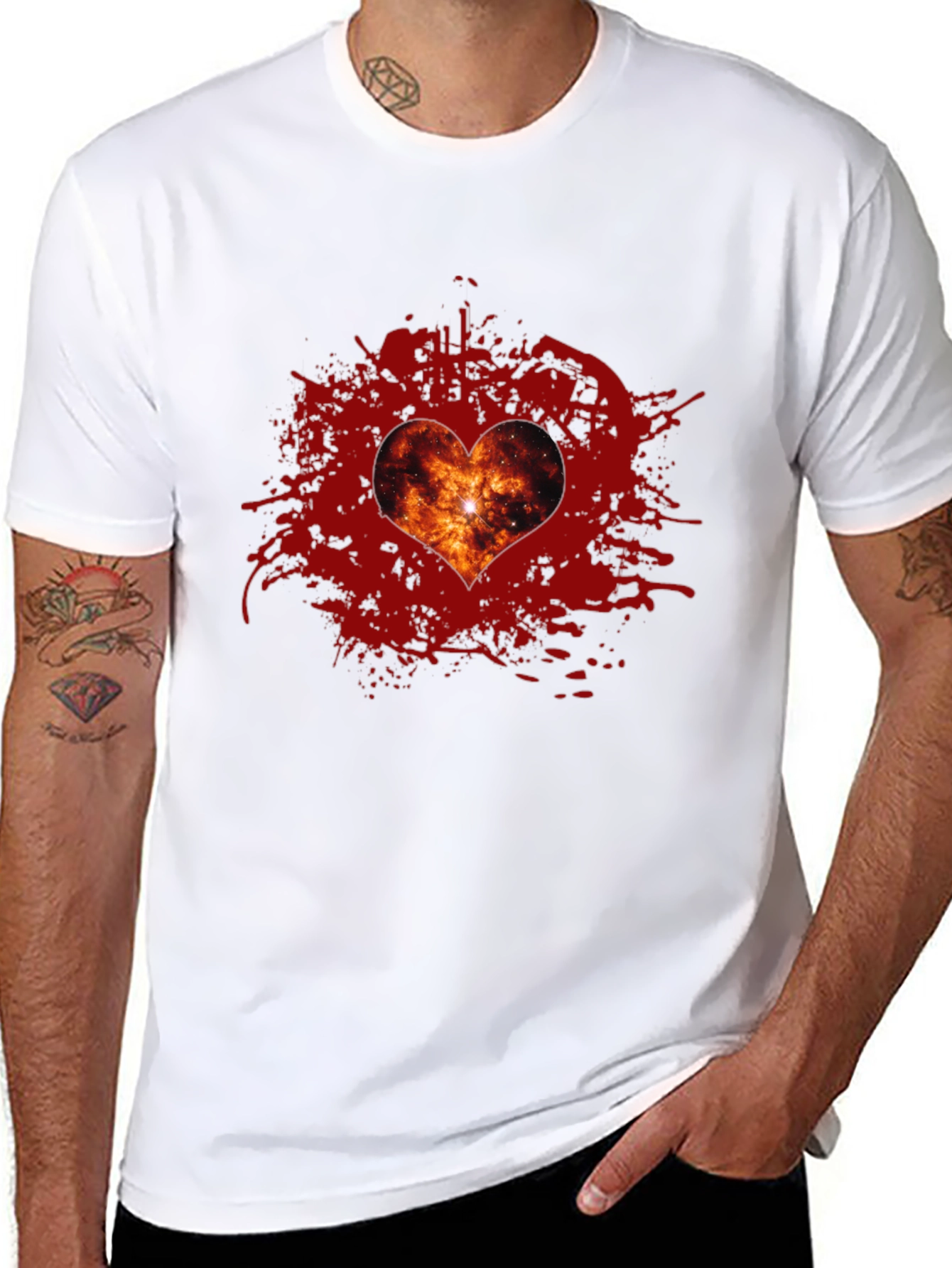 Galaxy Heart T-Shirt - Stylish Graphic Tee