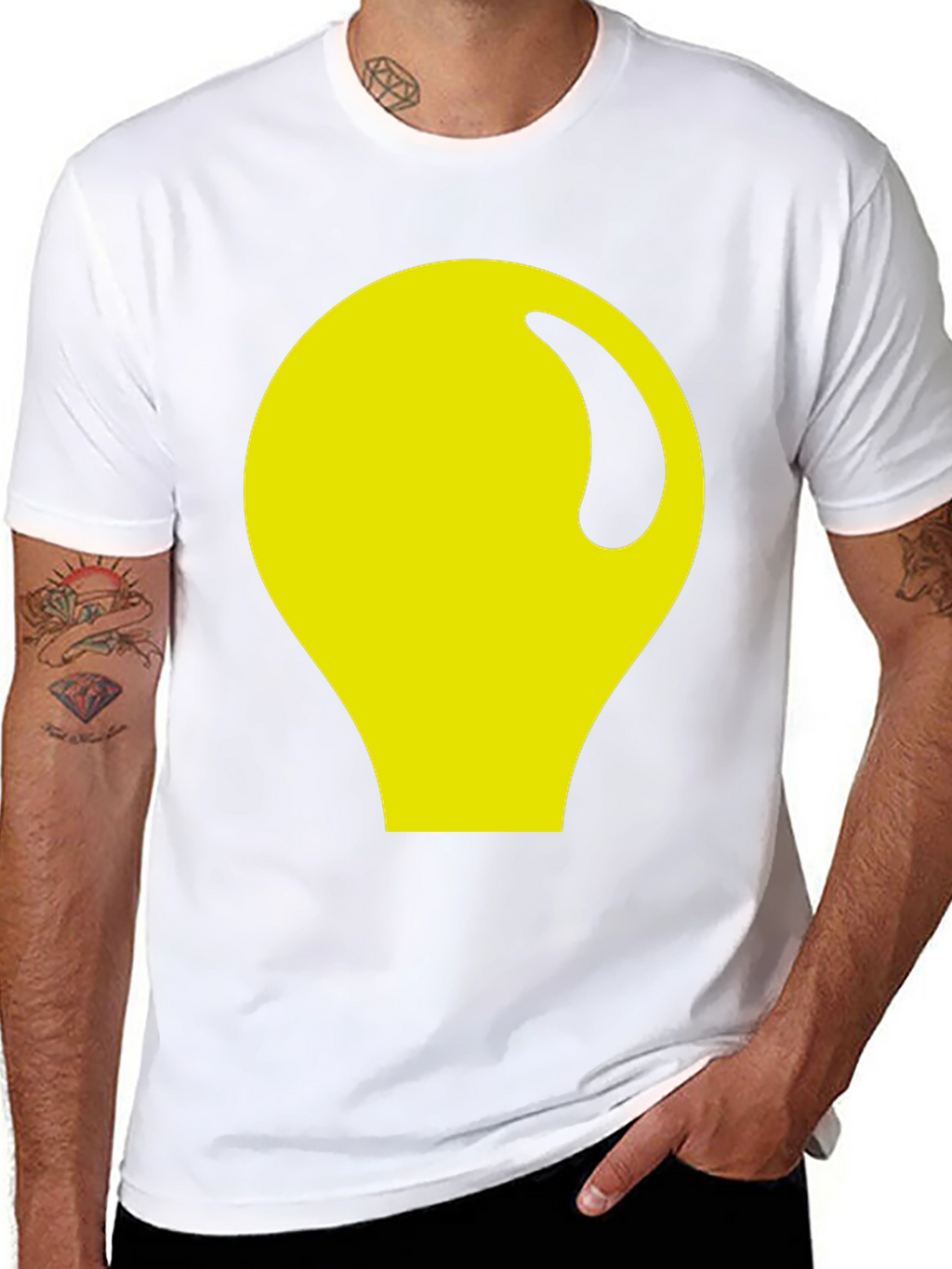 Abstract Yellow Graphic Black Tee