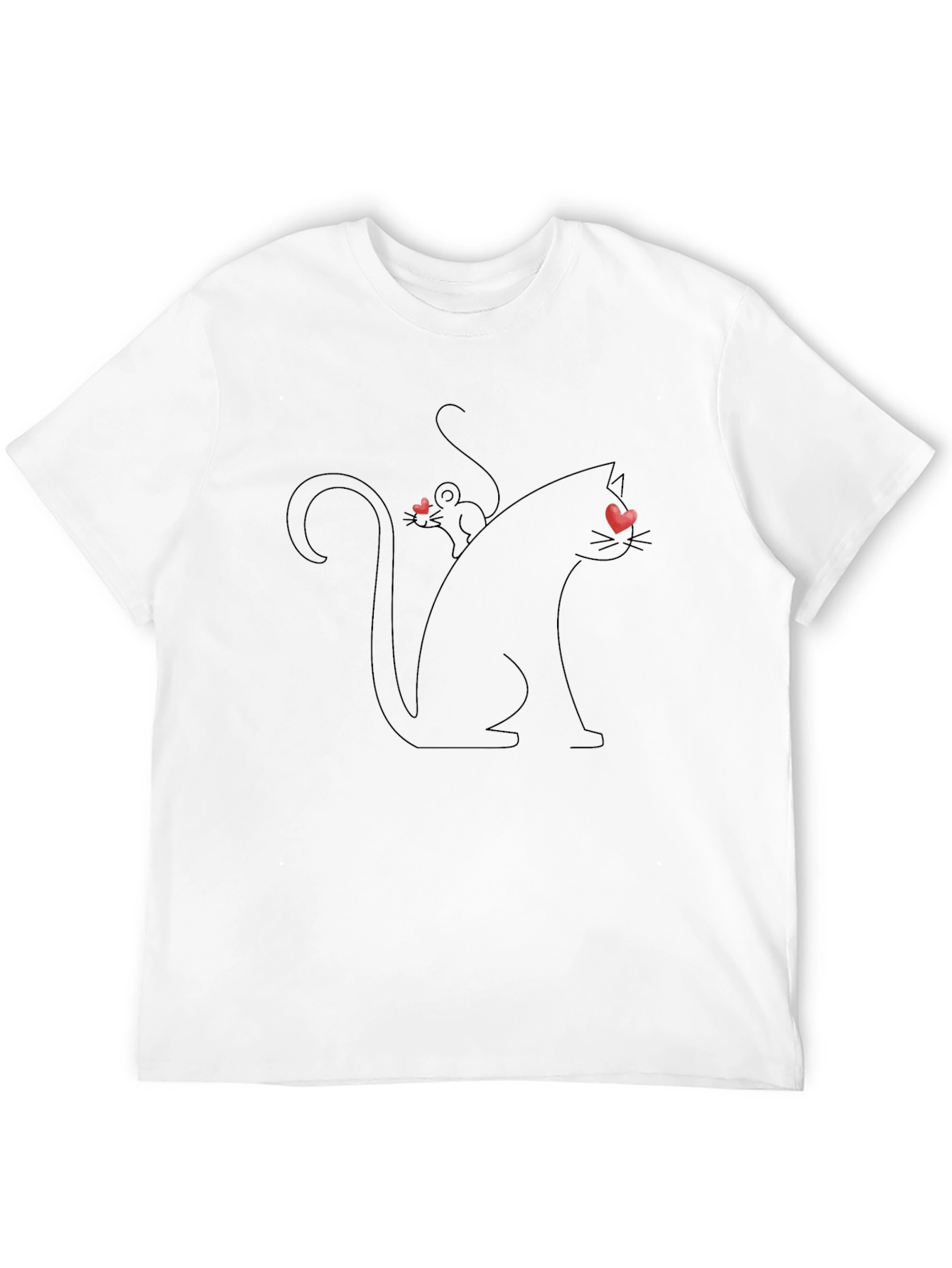 Cat and Mouse Heart Eyes Black T-Shirt