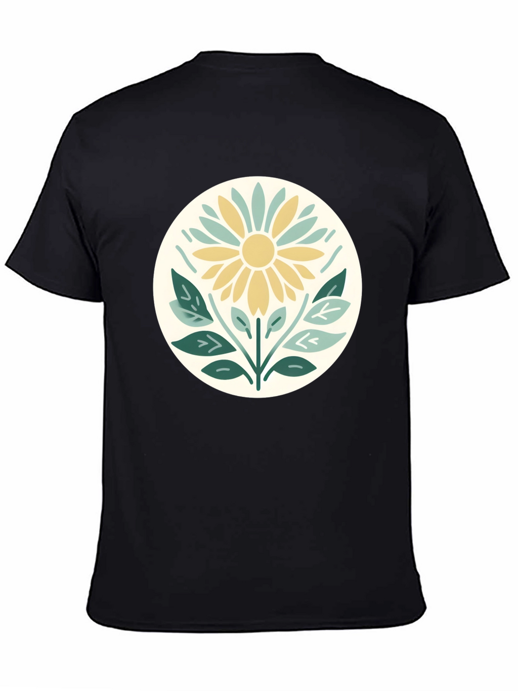 Boho Floral Graphic T-Shirt - Black