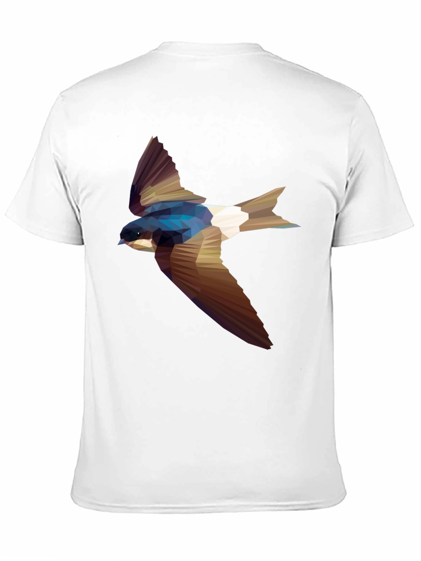 Geometric Swallow Print Black T-Shirt