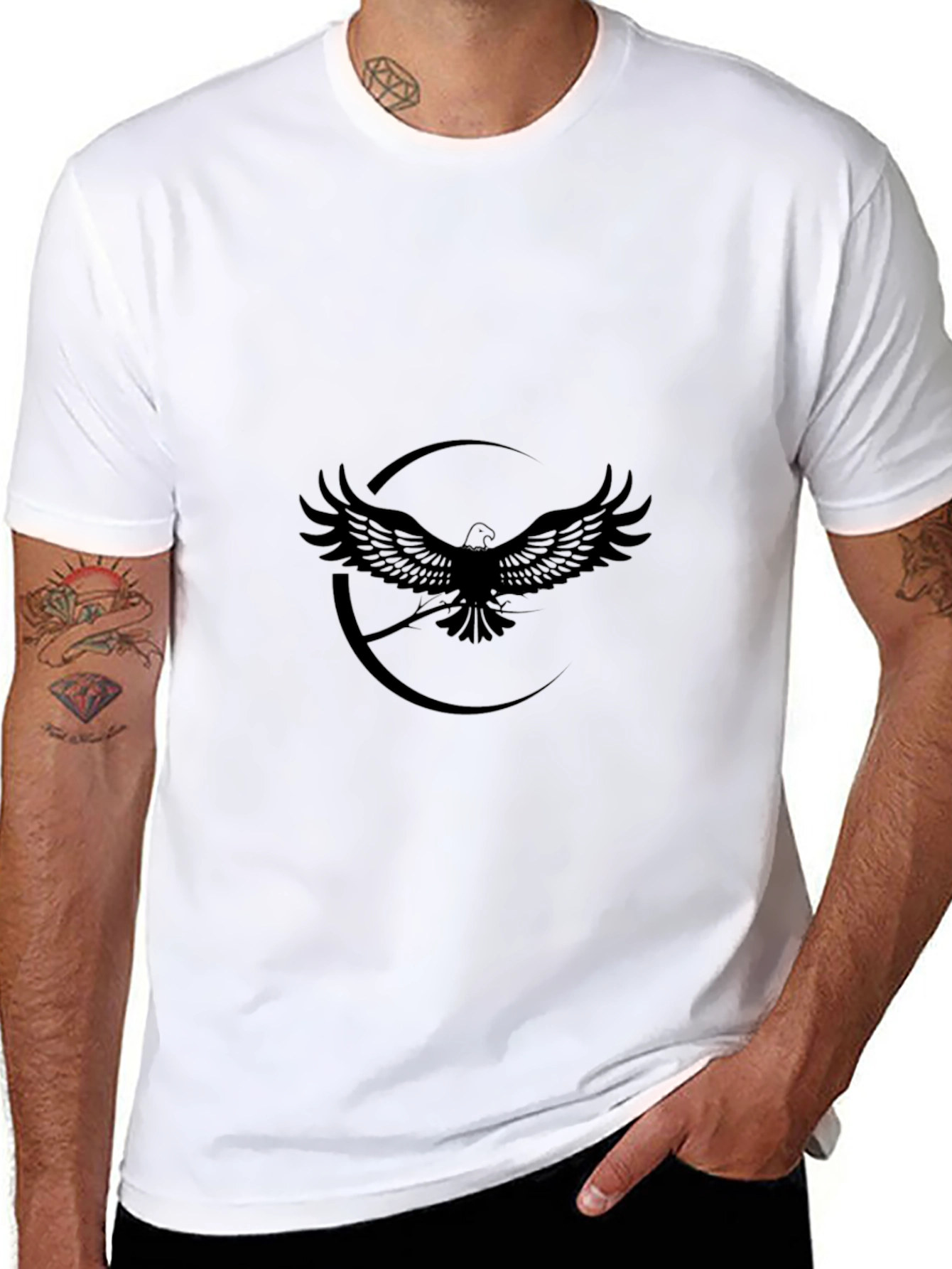 Black Eagle Graphic T-Shirt - Stylish Mens Apparel