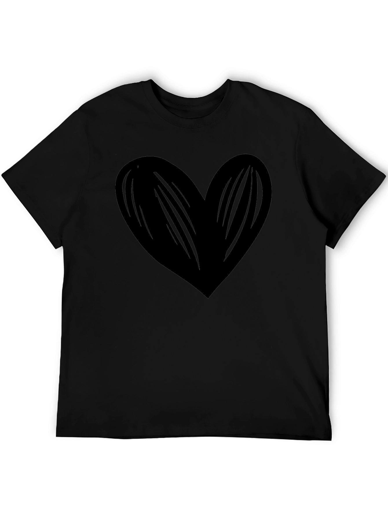 Bold Black Heart Graphic T-Shirt