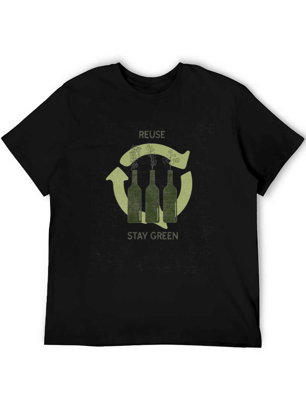 Eco-Friendly Reuse Stay Green Graphic T-Shirt