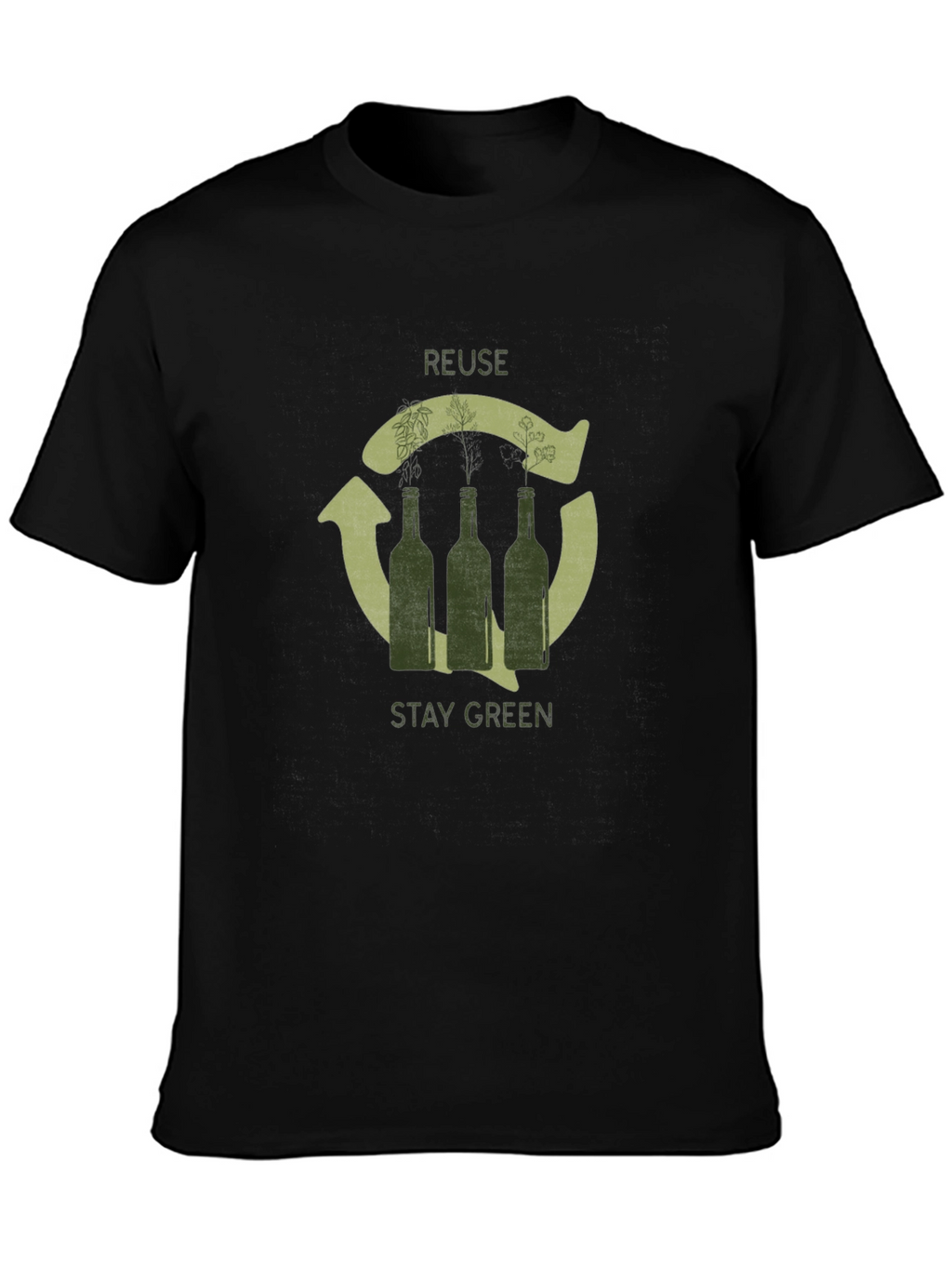 Eco-Friendly Reuse Stay Green Graphic T-Shirt
