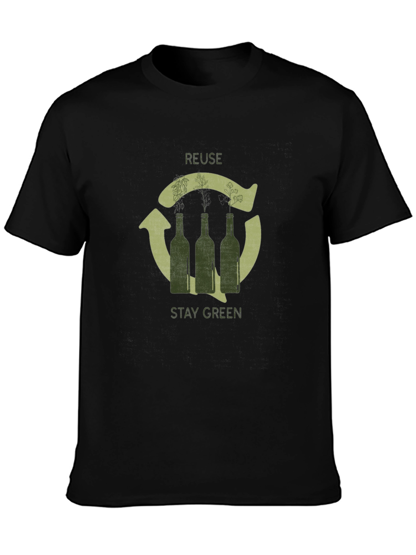 Eco-Friendly Reuse Stay Green Graphic T-Shirt