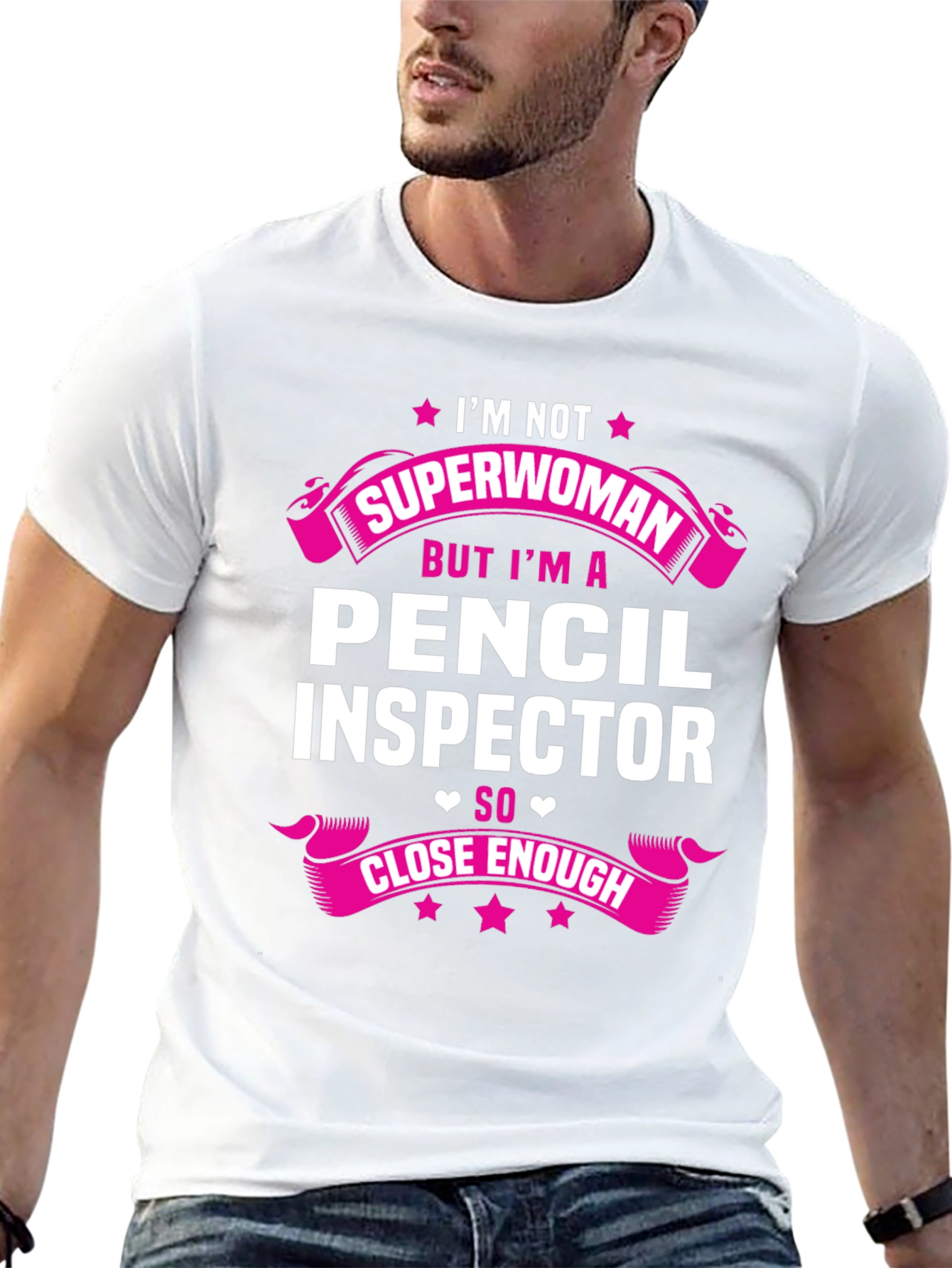 Pencil Inspector T-Shirt - Superwoman Funny Job Tee