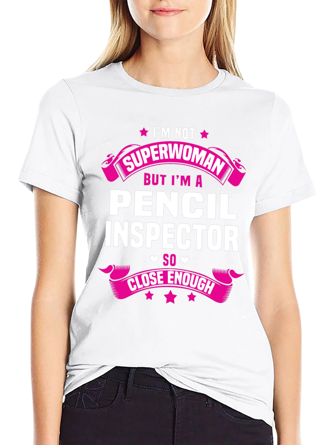 Pencil Inspector T-Shirt - Superwoman Funny Job Tee